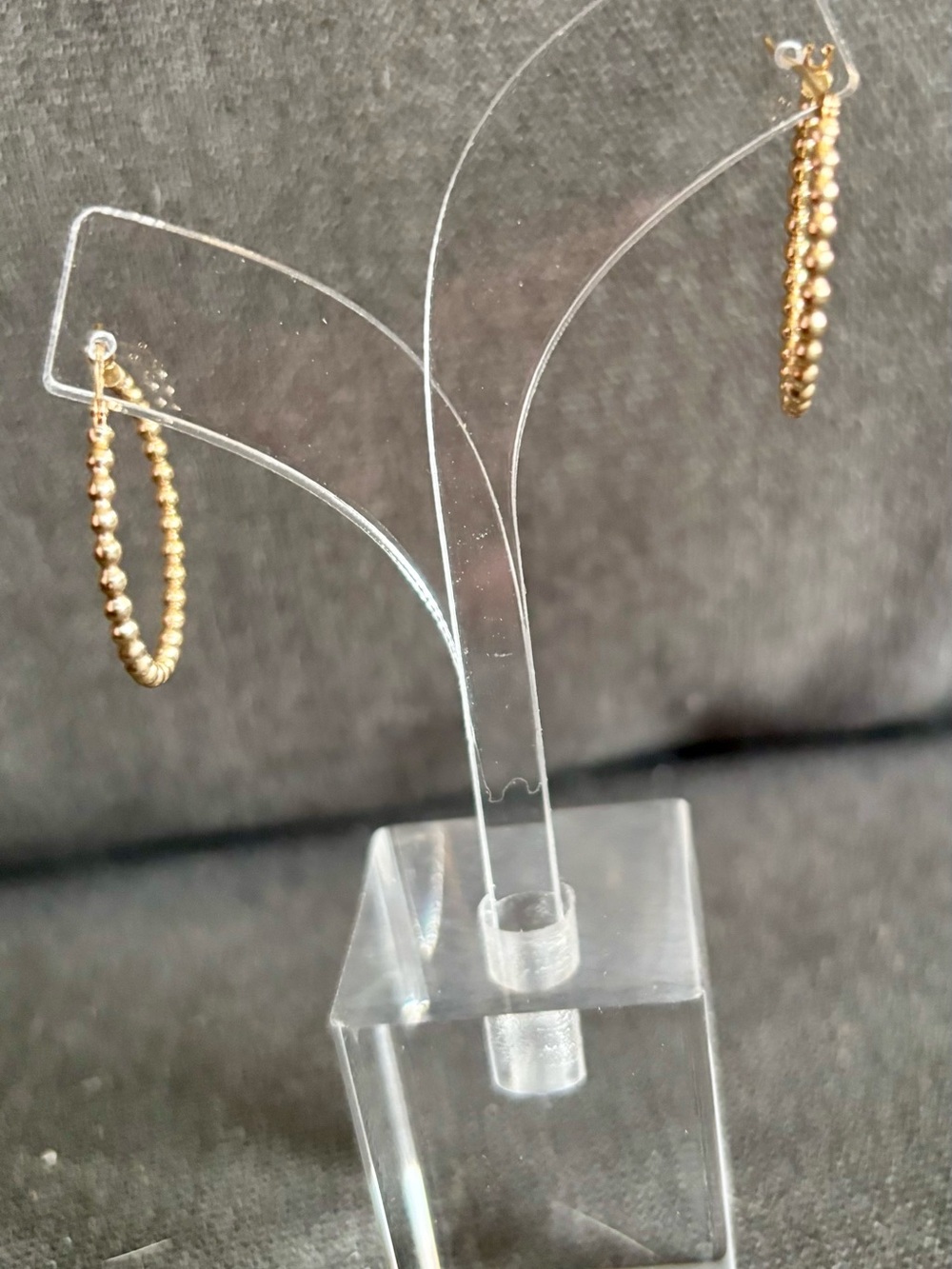 Unk Gold Beaded Hoop Earrings